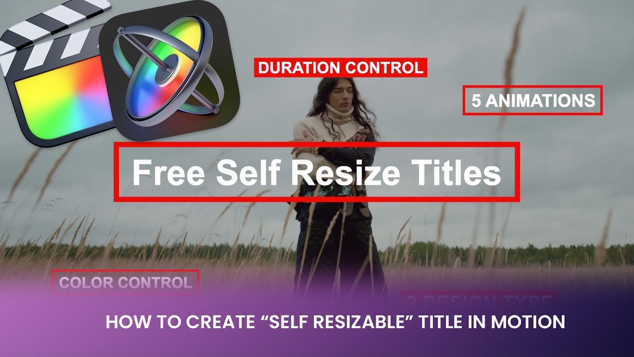 Create Self Resize Text animation in Apple Motion + Free Fcpx template