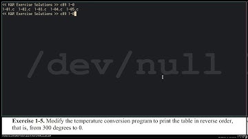 K&R Exercise 1-5 Solution