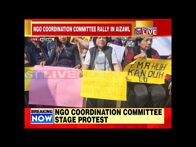 LIVE | NGOCC PROTEST IN AIZAWL AGAINST SCRAPPING OF FMR, FENCING INDO-MYANMAR BORDER