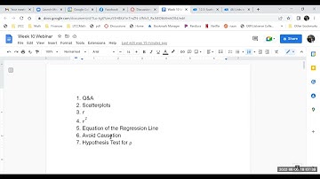 Week 10 Statstics Webinar on Regression Analysis
