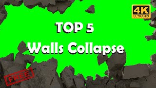 REALISTIC!!! TOP 5 Walls Collapse | Green Screen | No Copyright | GreenTube