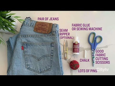 Turn your old jeans into a trendy mini skirt with this tutorial