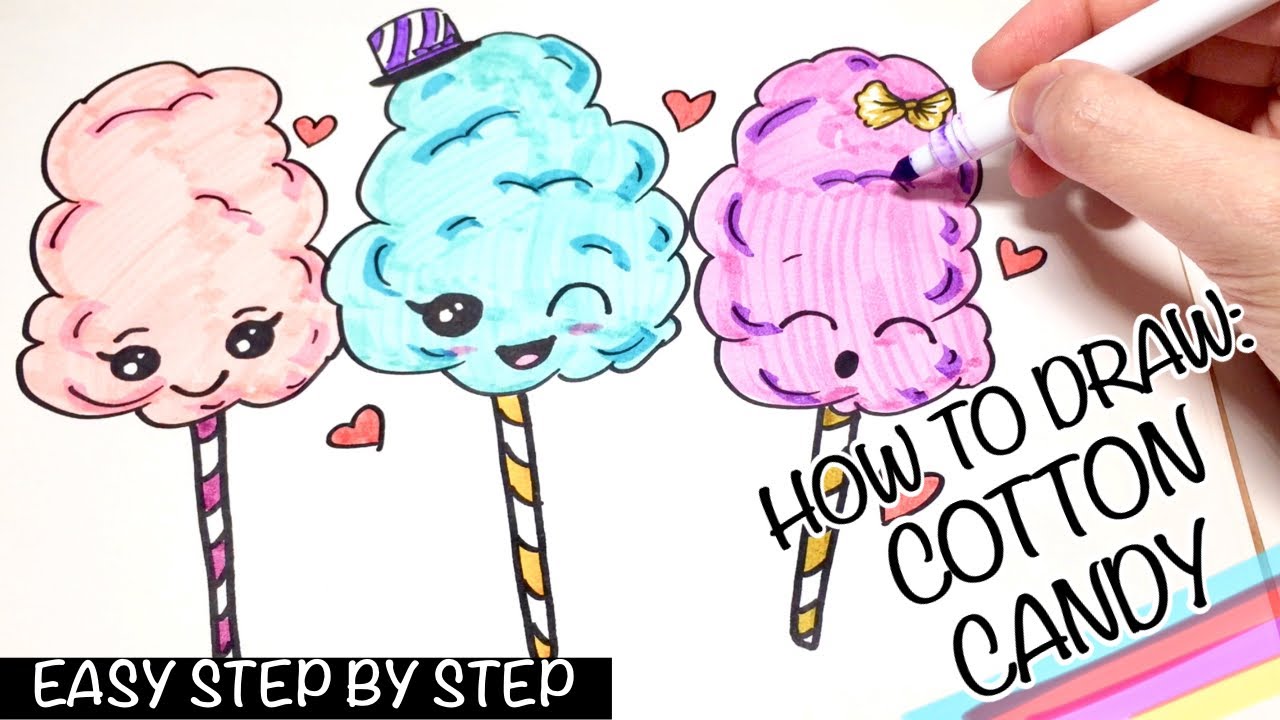 How to Draw a Cute Cotton Candy 