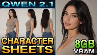 Qwen Image 2.1: Create Character Sheets on 8GB VRAM | Free ComfyUI Workflow