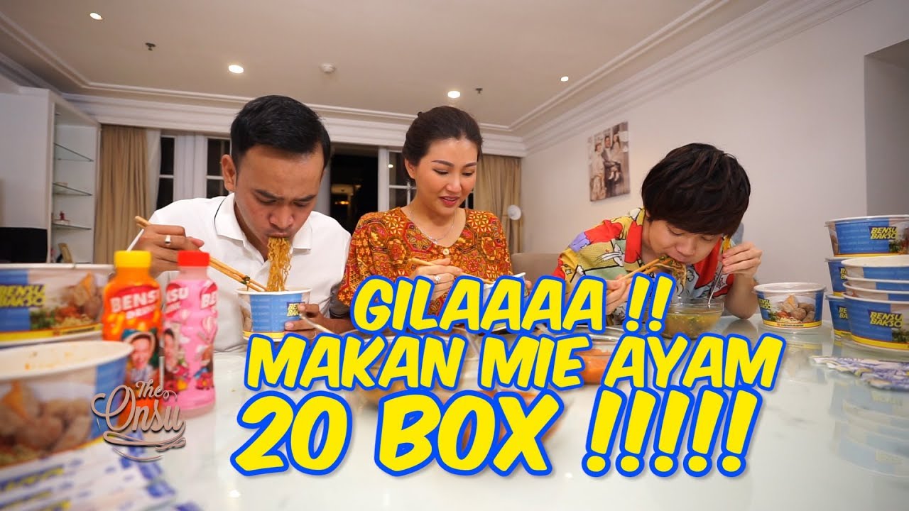 The Onsu Family - GILAAAA !!! MAKAN MIE AYAM 20 BOX !!!