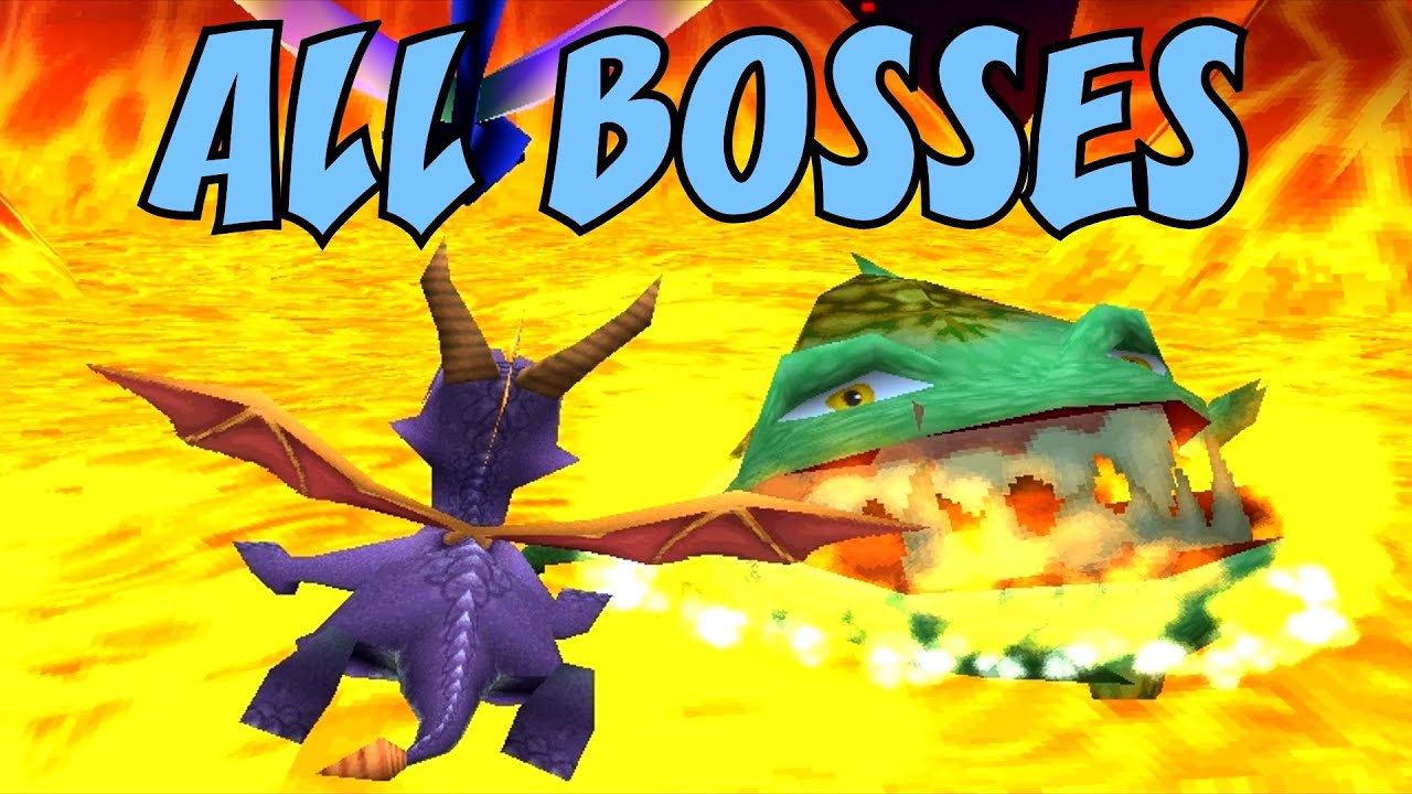 Spyro 1, 2 and 3 - ALL Bosses (No Damage)