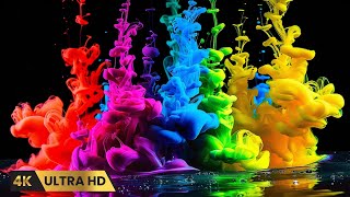 Abstract Macro Liquid in Slow Motion! 4K Relaxing Screensaver for deep focus. Relaxing music