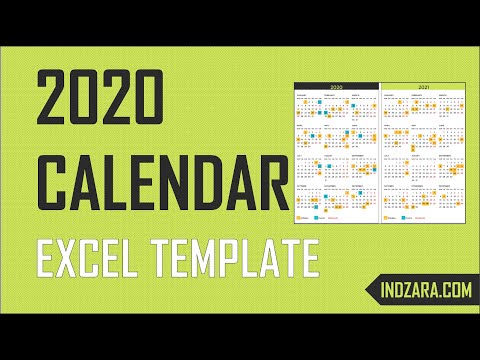 2020  Excel Calendar Template - Free Download - 20 Calendar Designs