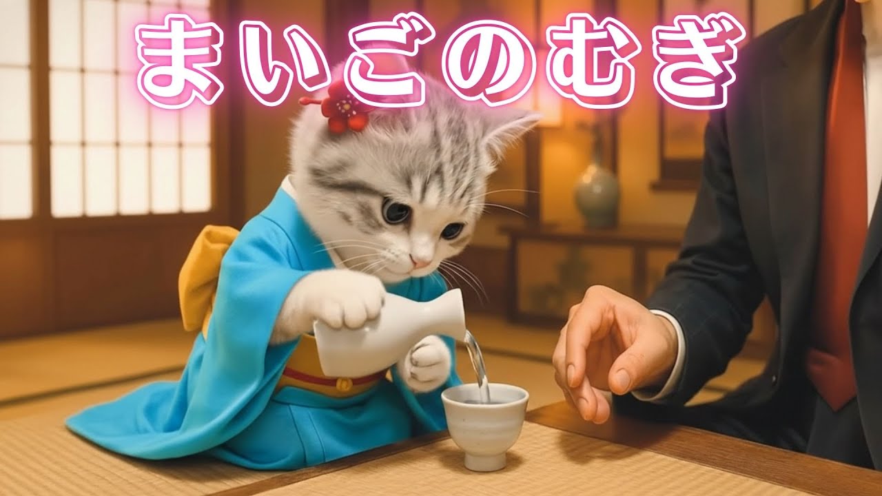 【社畜ねこのむぎ】おこしやす!!舞妓さんになったむぎの一日に密着🐱🍵