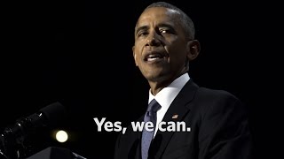 The Final Minutes of President Obama's Farewell Address: Yes, we can.