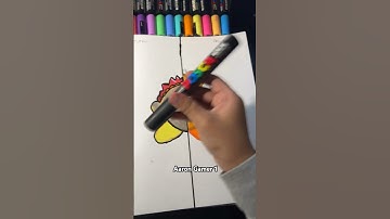 Drawing Kirby in different art styles with Posca Markers Thanksgiving, edition, Part 2 #shorts￼￼￼