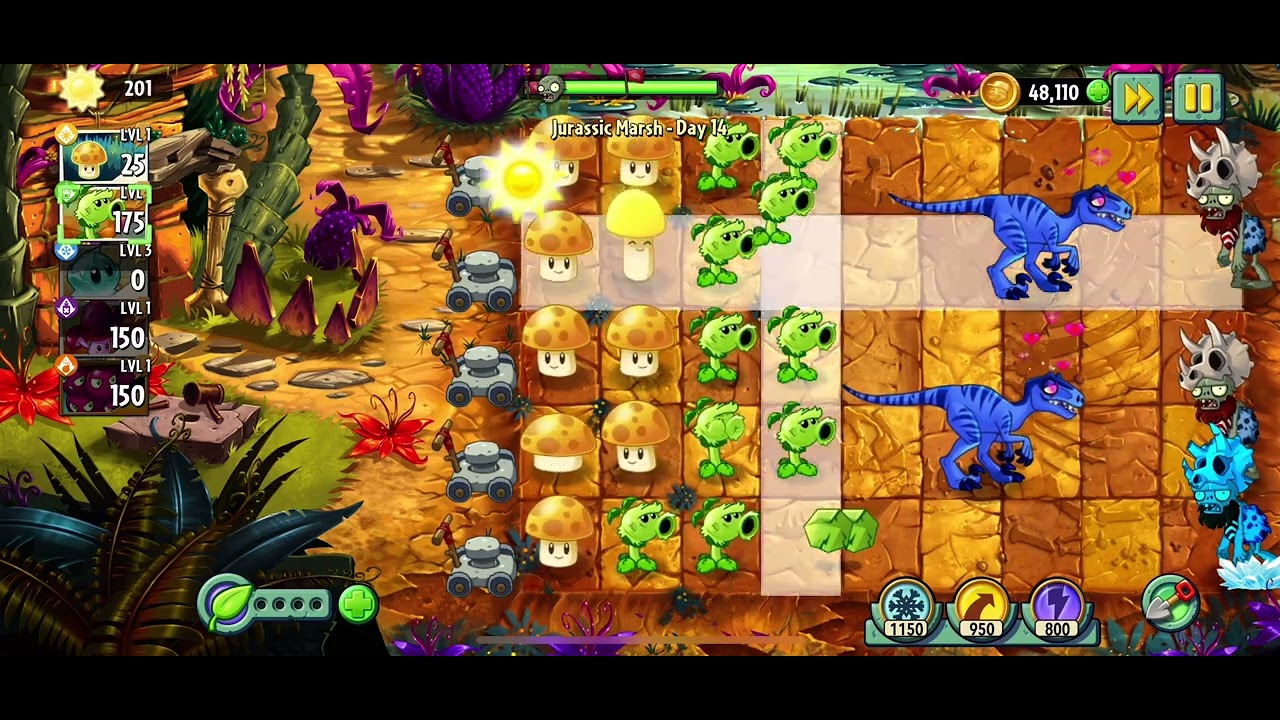 Plants vs Zombies 2 - Jurassic Marsh - Day 14 - 2025 Gameplay - YouTube
