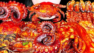 SPICY SEAFOOD BOIL MUKBANG 매운해물찜&떡볶이 먹방 SQUID, OCTOPUS, CRAB, ENOKI MUSHROOM COOKING & EATING SOUNDS