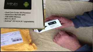 Unboxing Minix Neo G4 Duel core Android ICS 4.0.4 mini stick PC upgradable 4.1