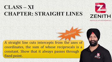 A straight line cuts intercepts from the axes of coordinates, the sum of whose reciprocals is.......