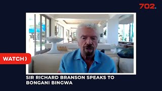 Sir Richard Branson speaks to Bongani Bingwa