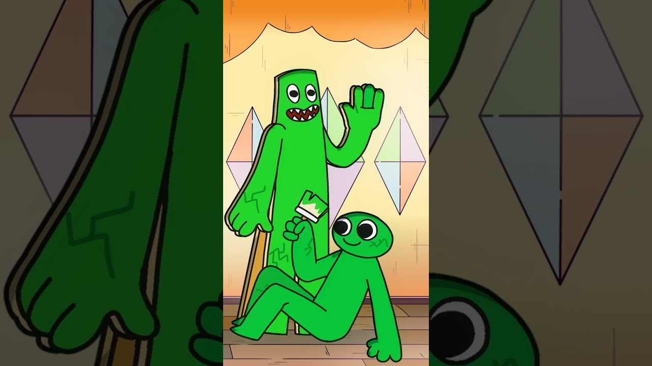 Love is... Jumbo and Green rainbow friends 