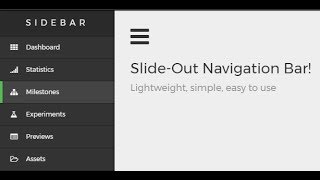 How to Create a Animated Sidebar Menu using HTML, CSS & JavaScript.