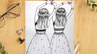 How to Draw Best Friends (BFF) Easy | Step by Step