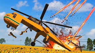 Realistic Helicopter Shootdowns & Crashes w/ Ragdolls 7 😱 Teardown