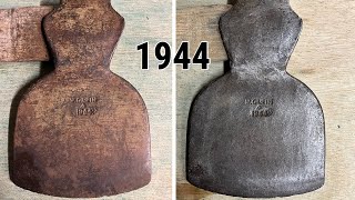 1944 Rusty Axe Restoration using Electrolysis - Found in the garage!
