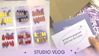 STUDIO VLOG: ASMR Packing Press On Nails Realtime (Birthday Present &amp; Shopee Orders)