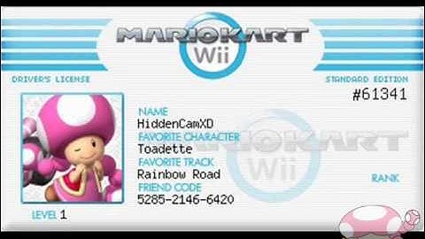 Mario Kart Wii friend Codes swap