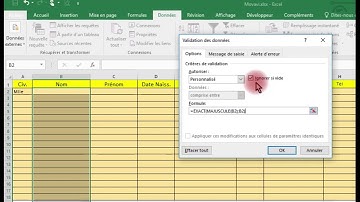 La validation des données avec Excel