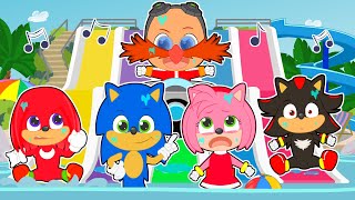 FIVE LITTLE BABIES With Sonic and his friends jumping on slides