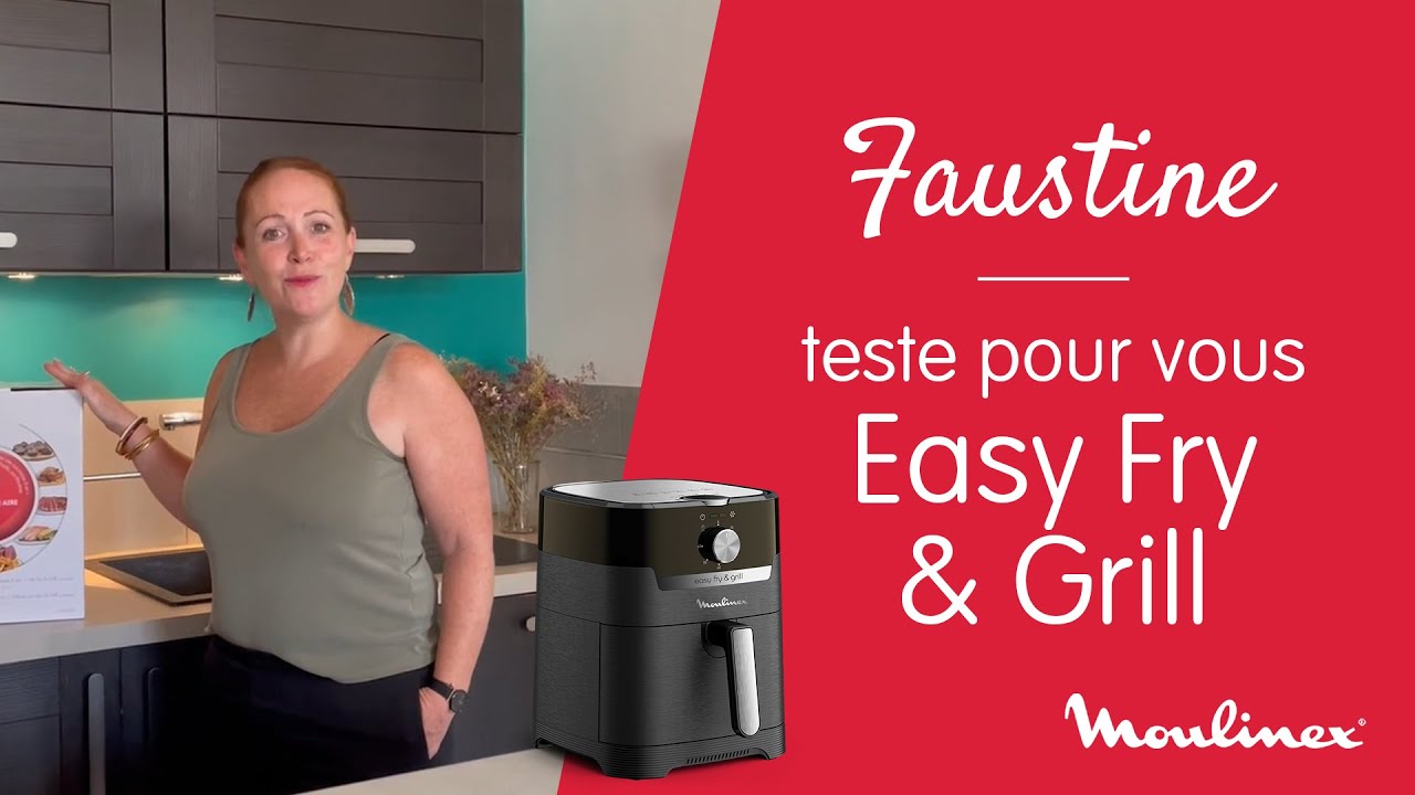 Friteuse sans huile Easy Fry & Grill Digital + Couteau Tefal 1400W Inox -  MOULINEX 