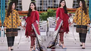 Lawn 3pc Dress Designs 2024 /Summer Dress Designs for Eid