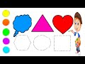 Easy to Cute shapes Color for Kids | How To Easy Drwaing for 2D Shapes Name #drawing #butterfly 