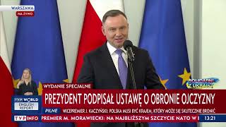 Prezydent Andrzej Duda Podpisał Ustawę O Obronie Ojczyzny