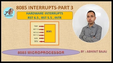 8085 Interrupts  - part 3 (Hardware Interrupts -RST 6.5 , RST 5.5 AND INTR) - By - Abhinit Bajaj