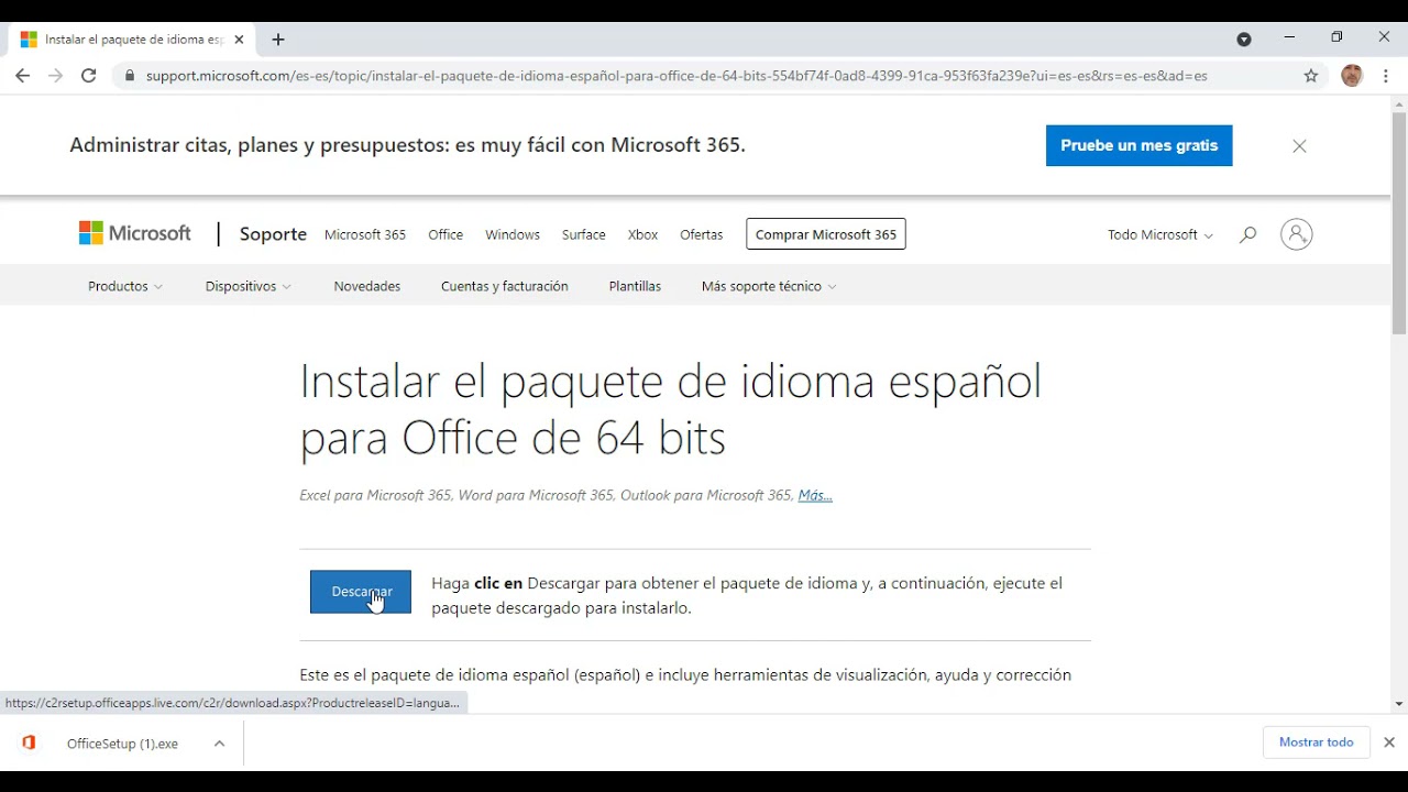 cambiar idioma office 365 - YouTube