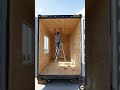 🔥 Shipping Container to Cozy Wooden Room — Sofa, Shelves &amp; Warm Glow 🛋️🕯️ #shorts