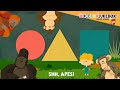 Shh apes by the juicebox  learn shapes educational school circle triangle square  song