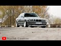 Дрифт BMW E34 в осеннем парке. BMW E34 с двигателем V10. Drift BMW E34 in the autumn park.