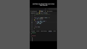 Find the smallest number in an array of numbers. #coding #programminglanguage #javascript