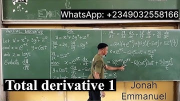 Total Derivative | Total Differentiation best introduction and explanation  #jonahemmanuel