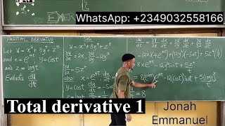 Total Derivative | Total Differentiation best introduction and explanation #jonahemmanuel