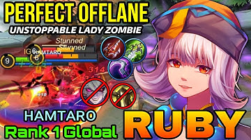 Perfect Offlaner Ruby Lady Zombie High Physical ATK Build! - Top 1 Global Ruby ʜᴀᴍᴛᴀʀᴏ - MLBB