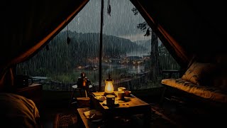 Rain Cozy Camping | Sleep Instantly In 5 Minutes With Rain On Tent In Misty Forest At Night | ASMR🌧️