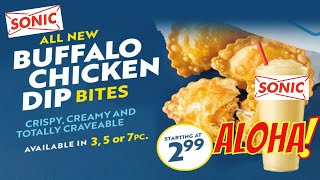Buffalo Chicken Dip Bites & Tropical Colada Slush at SONIC! #nerdscandy