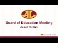 Board of Education Meeting: August 19, 2025