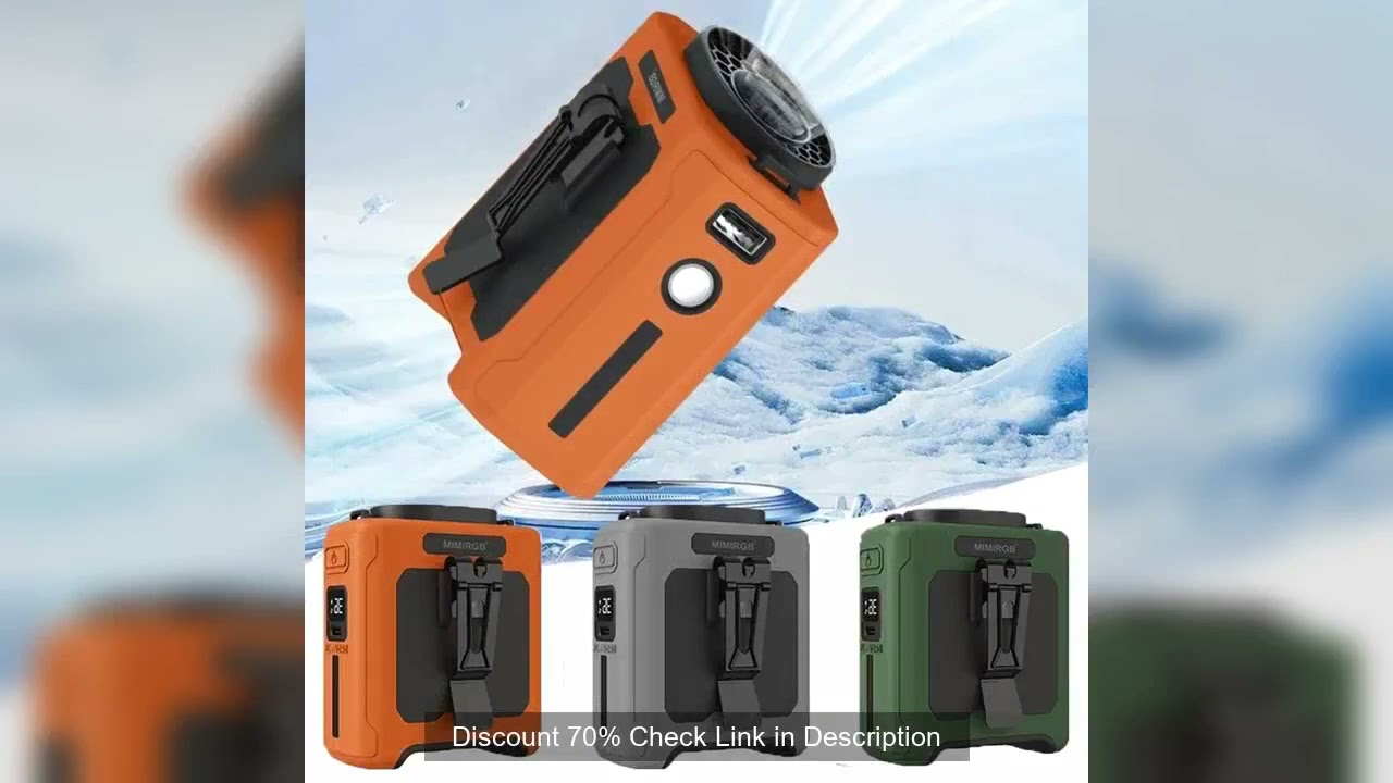 10000mAh Portable Waist Fan LED Lighting Hanging Neck Fan with Power Bank 5 Speed Strong Airflow Coo