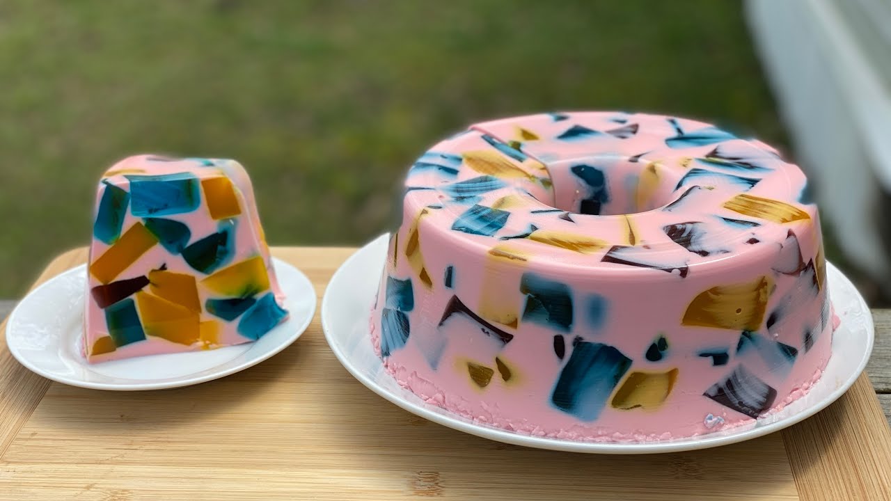 Gelatina Mosaico De fresa 2 Ingredientes Muy Cremosa