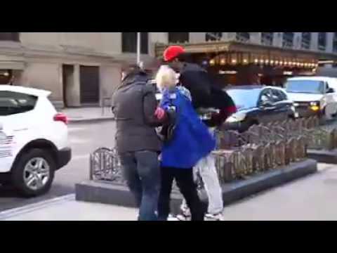 Elderly Woman Blown Away By Wind In Chicago 