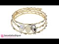 How to Create a Wire Wrapped Flat Memory Wire Bracelet with European Style Large Hole Beads