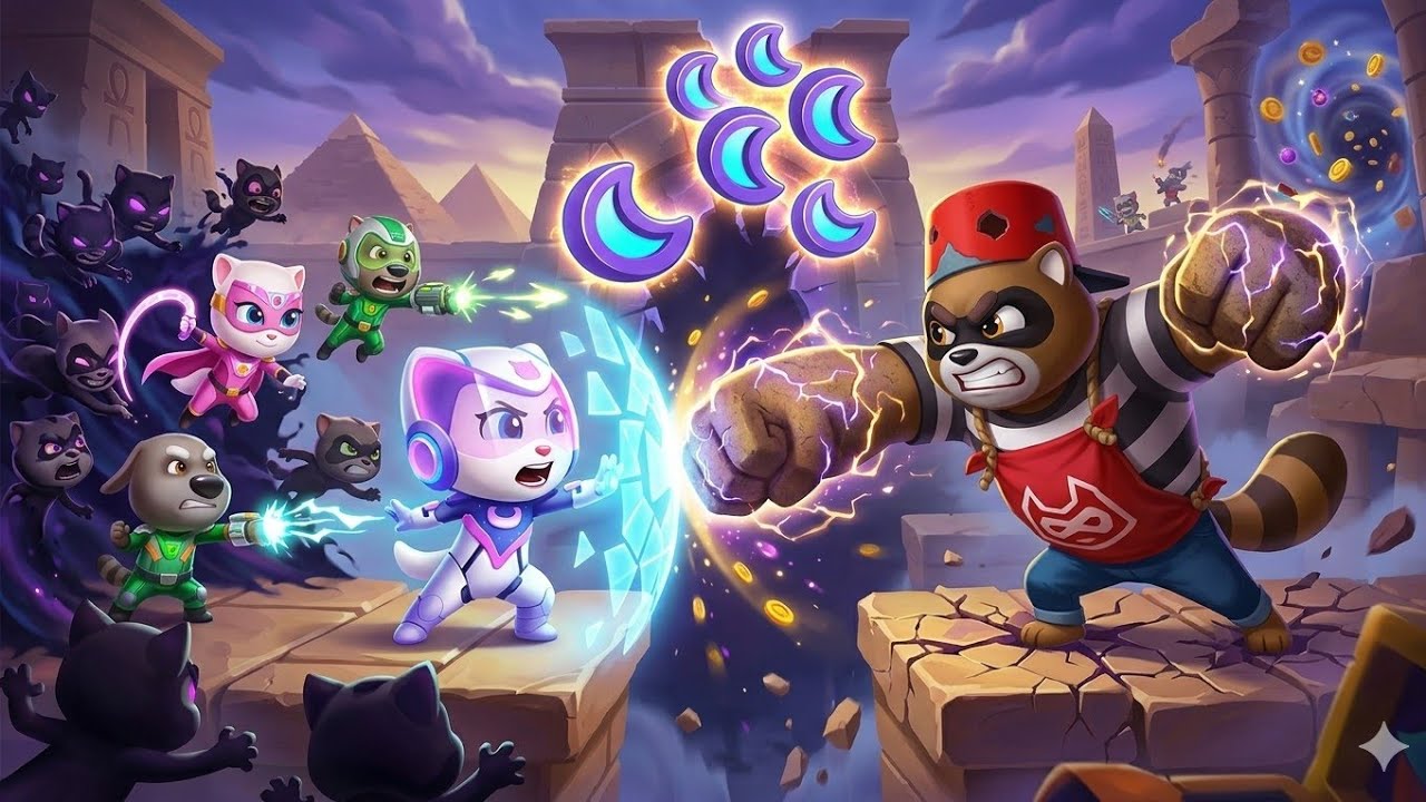 Casing the Moon event in Talking Tom Hero Dash Explorer Angela vs Roy Raccoon Gameplay Android ios 